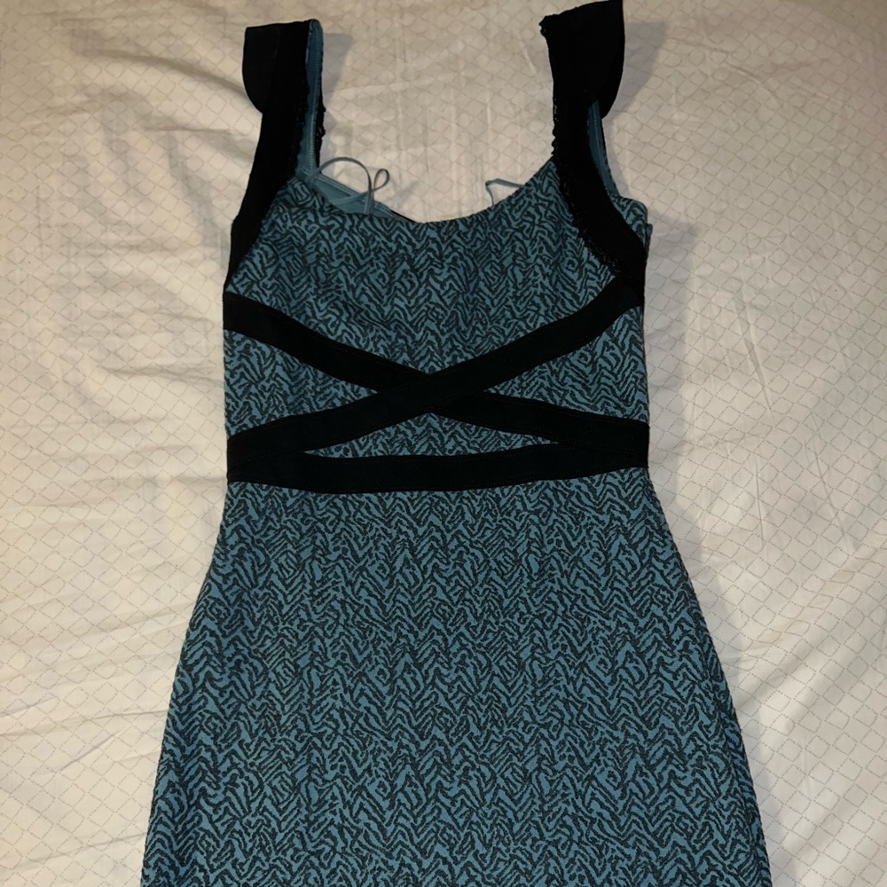 Free People Blue and Black Bodycon Dress